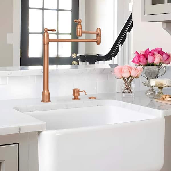 Akicon Deck-Mounted Pot Filler in Copper AK188C - The Home Depot