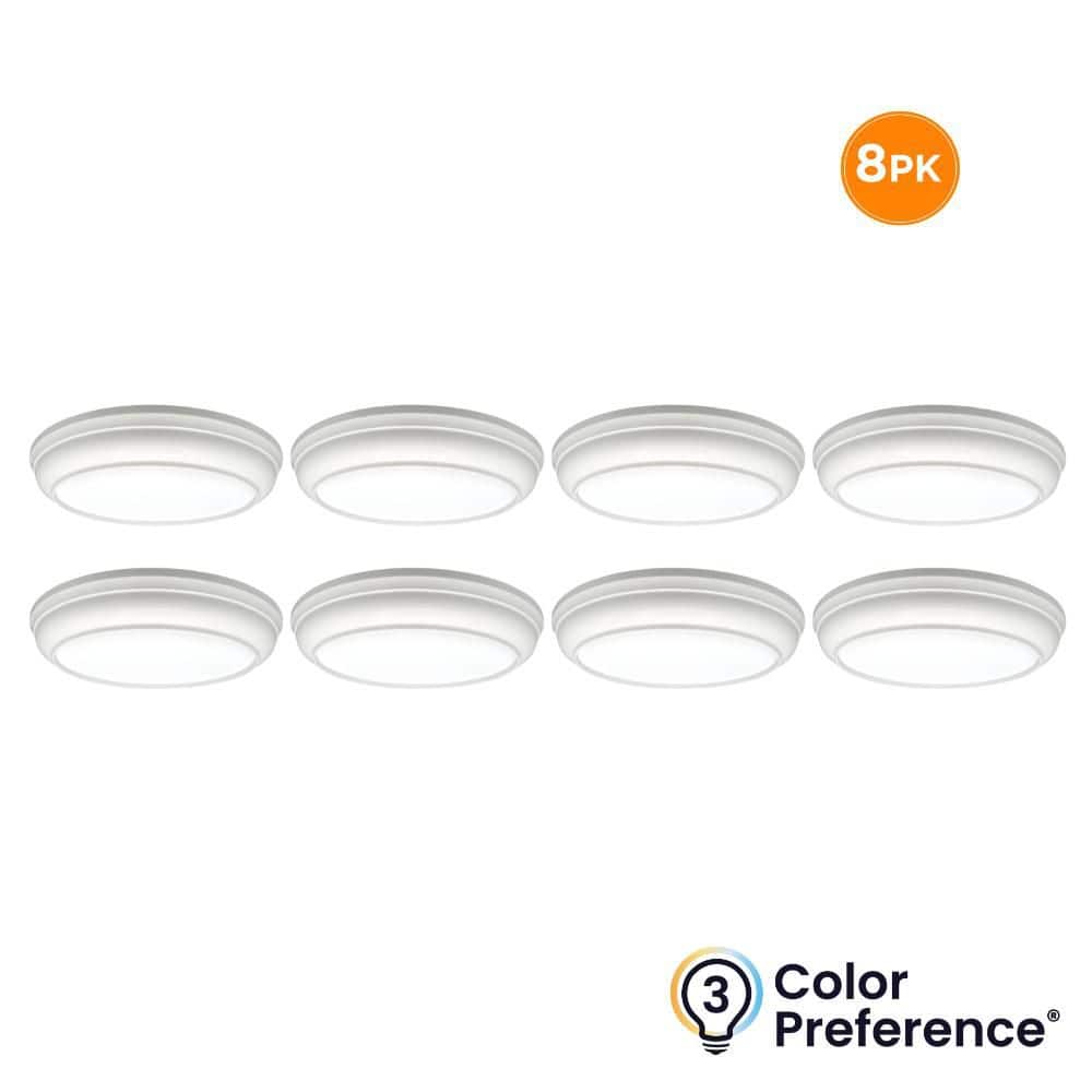8-Pack MIDWEST 13 in. LED Flush Mount Ceiling Light, 1800LM, 22W, Selectable 3000K 4000K 5000K, White, Round, Beveled price history on PriceWatchPro