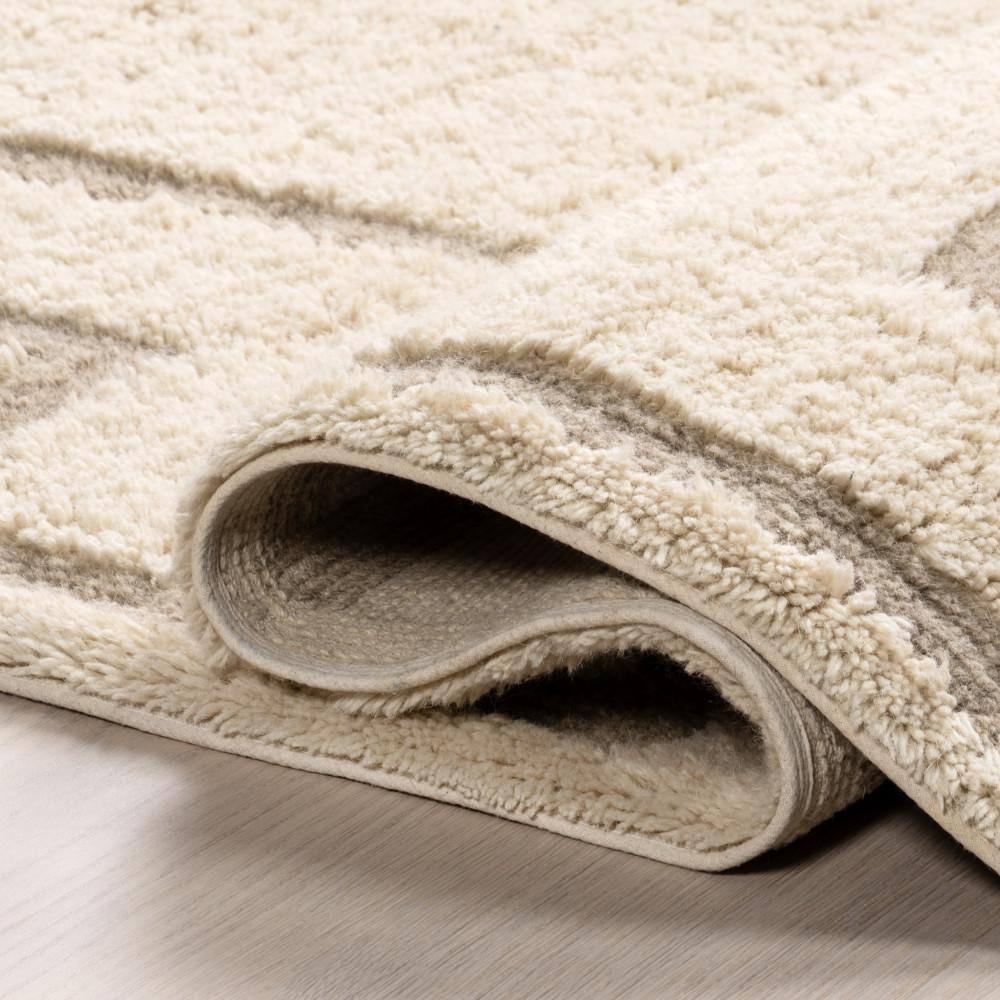 Murray Ivory Geometric Wool Machine Washable 8' x 10' Area Rug