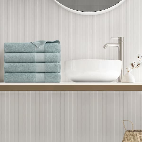 Premium Turkish Cotton 4-Piece Seafoam Solid Bath Towel Set