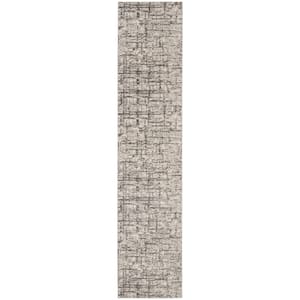 Rush Ivory/Grey 2 ft. x 10 ft. Abstract Contemporary Runner Area Rug