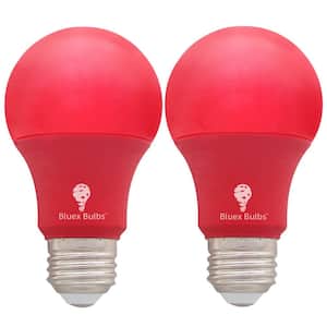 60-Watt Equivalent A19 Decorative Indoor/Outdoor LED Light Bulb in Red (2-Pack)