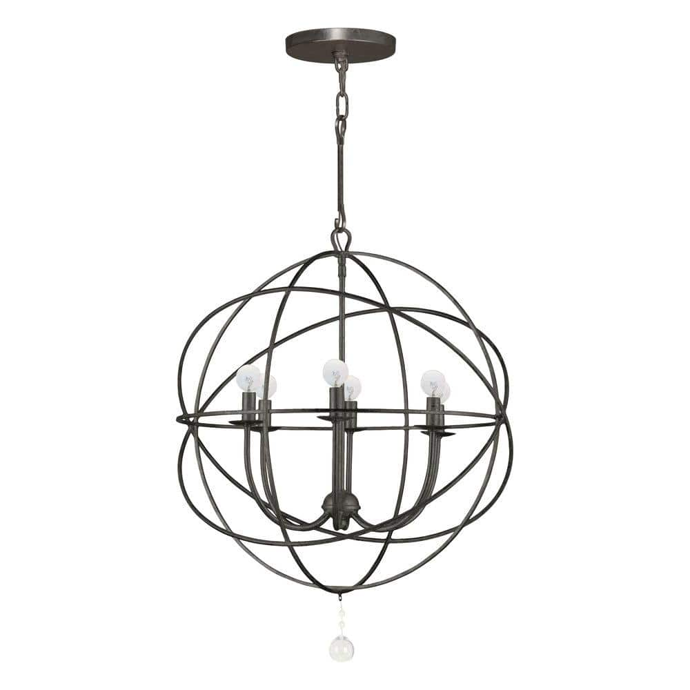 Crystorama Solaris Collection 6-Light English Bronze Orb Chandelier ...