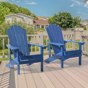 Weather Resistant Navy Blue Plastic Adirondack Chair (Set of 2)