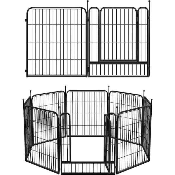 Dovelina 32 in. Black Metal Decorative Outdoor Garden Border Fence