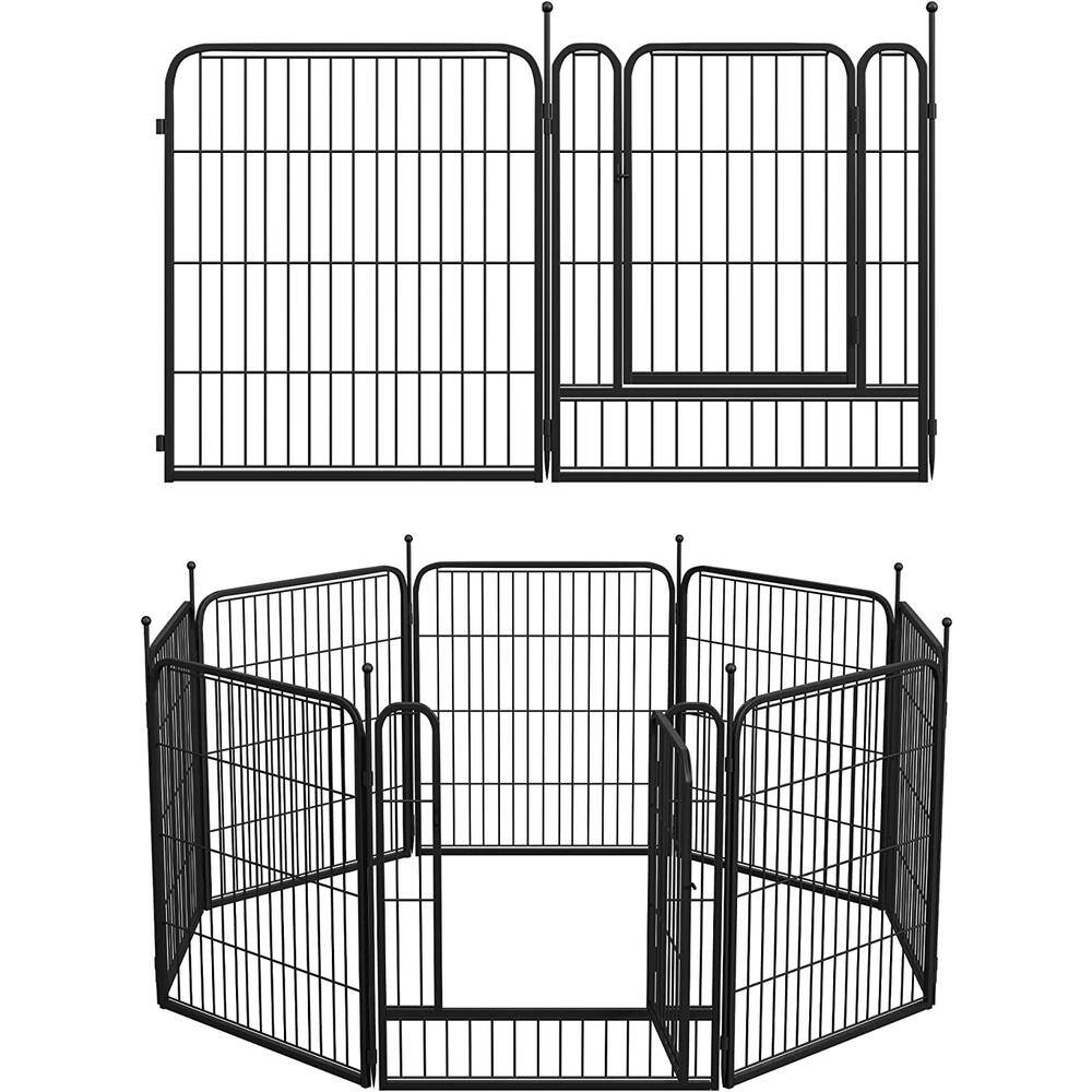 FENCY 32 in. Black Metal Decorative Outdoor Garden Border Fence HDA