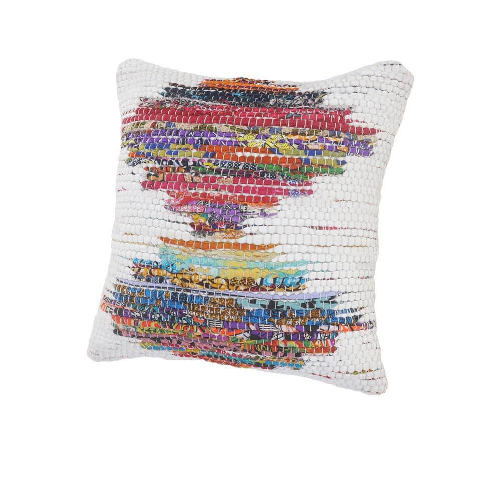 Nomad 20" Square Multicolor Cotton Geometric Throw Pillow