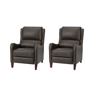 JAYDEN CREATION Joseph Genuine BEIGE Leather Swivel Manual Recliner with  Wooden Arm Accents and Straight Tufted Back Cushion (Set of 2)  RCCZ0827-BGE-S2 - The Home Depot