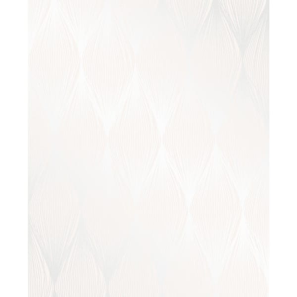 Decorline Gleam Cream Linear Ogee Paper Strippable Roll Wallpaper (Covers 56.4 sq. ft.)
