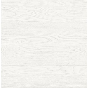 Ravyn White Salvaged Wood Plank Paper Strippable Roll Wallpaper (Covers 56.4 sq. ft.)