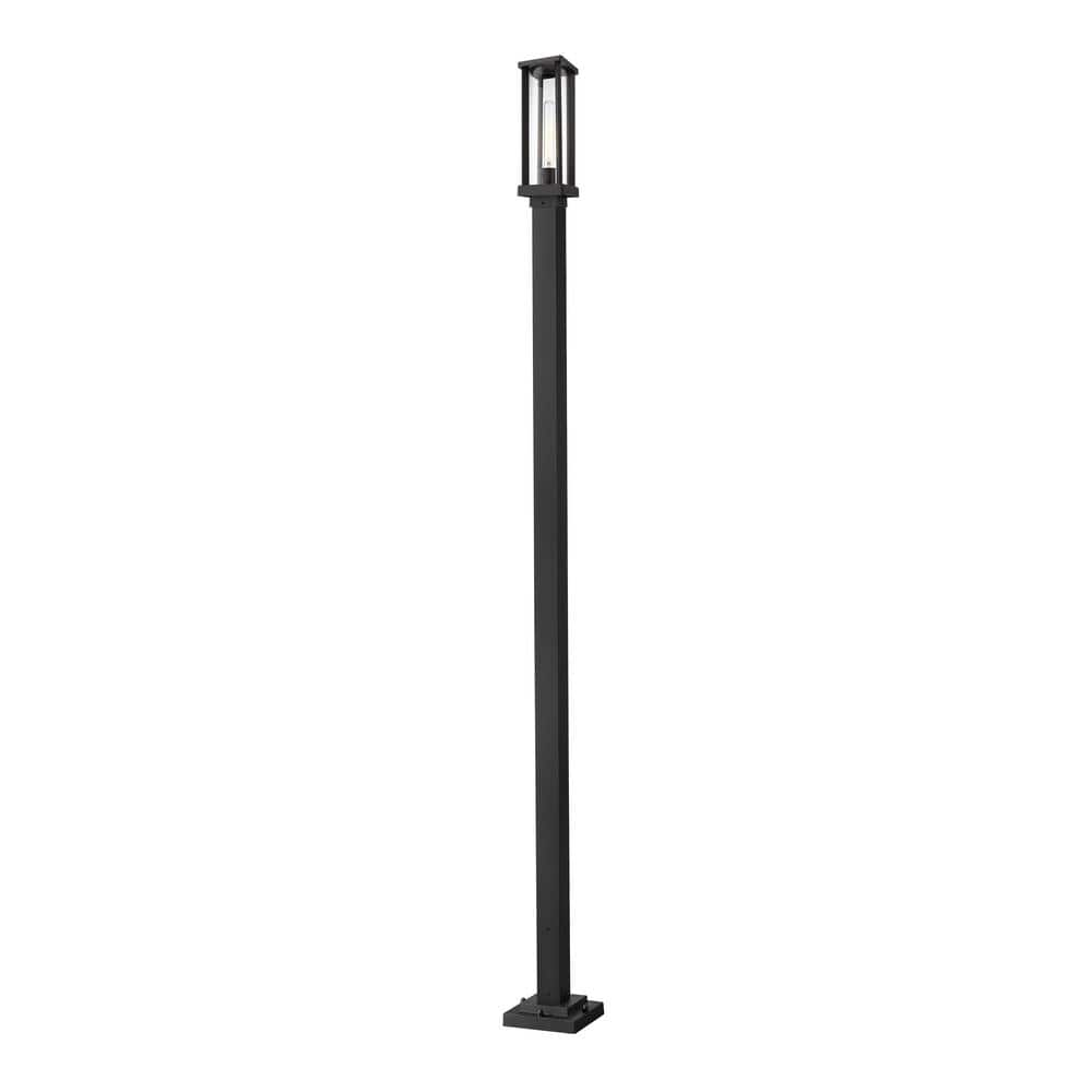 Glenwood 1-Light Black 109 In. Aluminum Hardwired Outdoor Weather ...