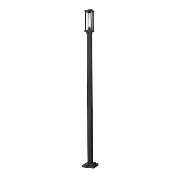 Unbranded Glenwood 1-Light Black 109 in. Aluminum Hardwired Outdoor Weather Resistant Post Light Set with No Bulb Included