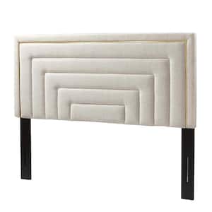 Egmont 64 in. W White Upholstered Tufted Height Adjustable Headboard
