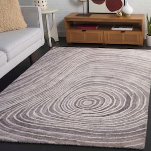 Abstract Gray/Ivory 5 ft. x 8 ft. Abstract Concentric Area Rug