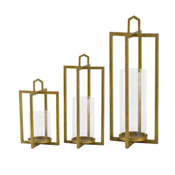 A & B Home Gold Bastillica Iron Lanterns