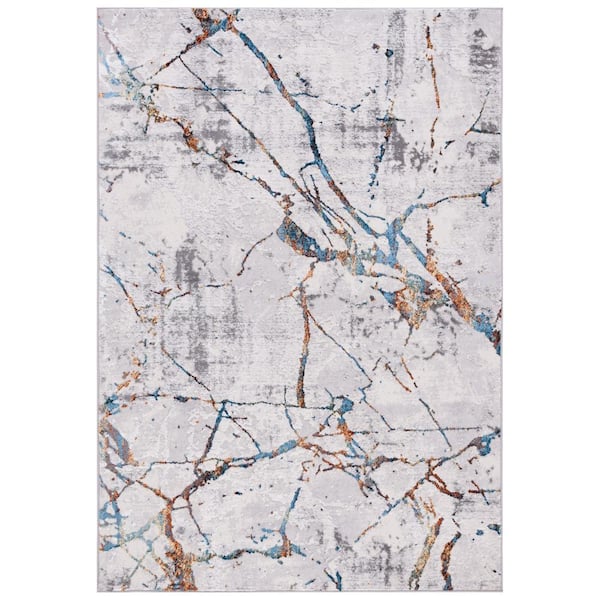 SAFAVIEH Amelia Gray/Blue Gold 10 ft. x 14 ft. Abstract Distressed Area Rug