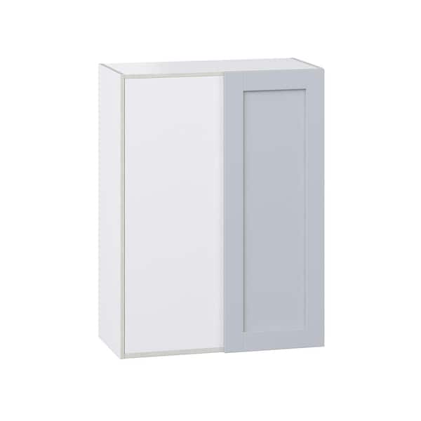 J COLLECTION Milton 30 in. W x 14 in. D x 40 in. H Assembled Shaker Blind Wall Corner Kitchen Cabinet in Light Gray