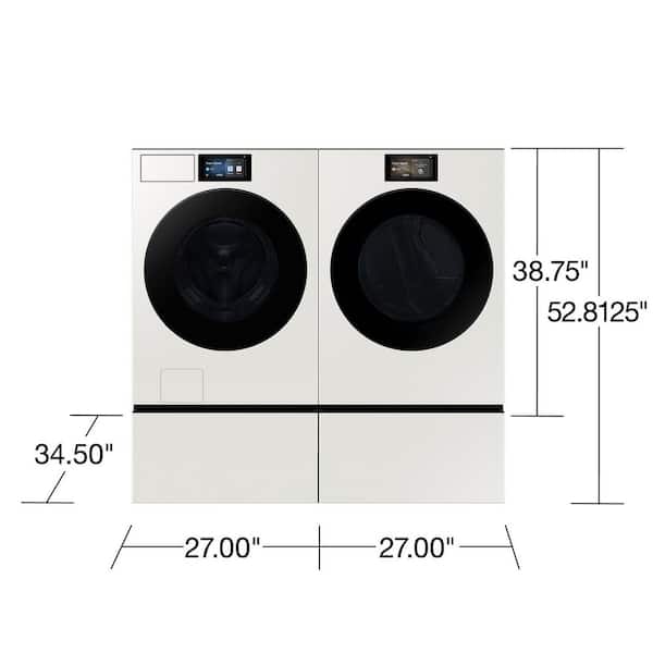 7.6 cu ft vented Front Load Stackable Bespoke AI Ultra Capacity Electric Dryer in Ivory w/AI OptiDry+