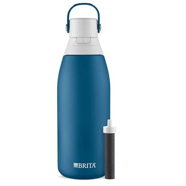 Lukvuzo 32 oz. Stainless Steel Premium Filtering Water Bottle BPA-Free, Insulated Includes 1-Filter in Blue