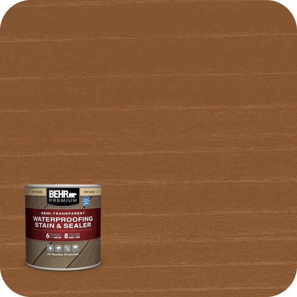 8 oz. #ST-110 Chestnut Semi-Transparent Waterproofing Exterior Wood Stain and Sealer Sample