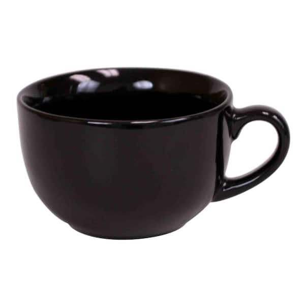 Home Basics 22 oz. Jumbo Ceramic Coffee Mug in Black