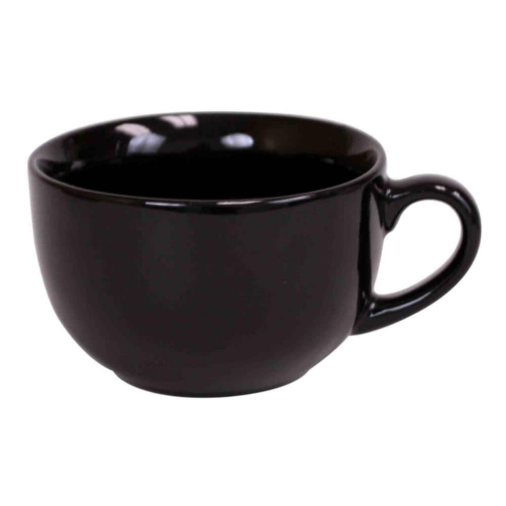 Home Basics Jumbo 22 oz. Black Ceramic Coffee Mug HDC50573 - The