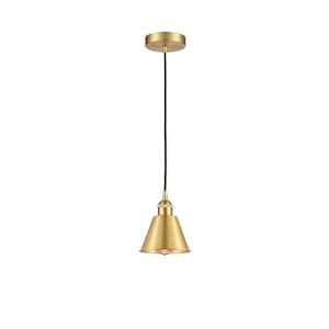 Smithfield 100-Watt 1-Light Satin Gold Shaded Mini Pendant Light with Metal Shade