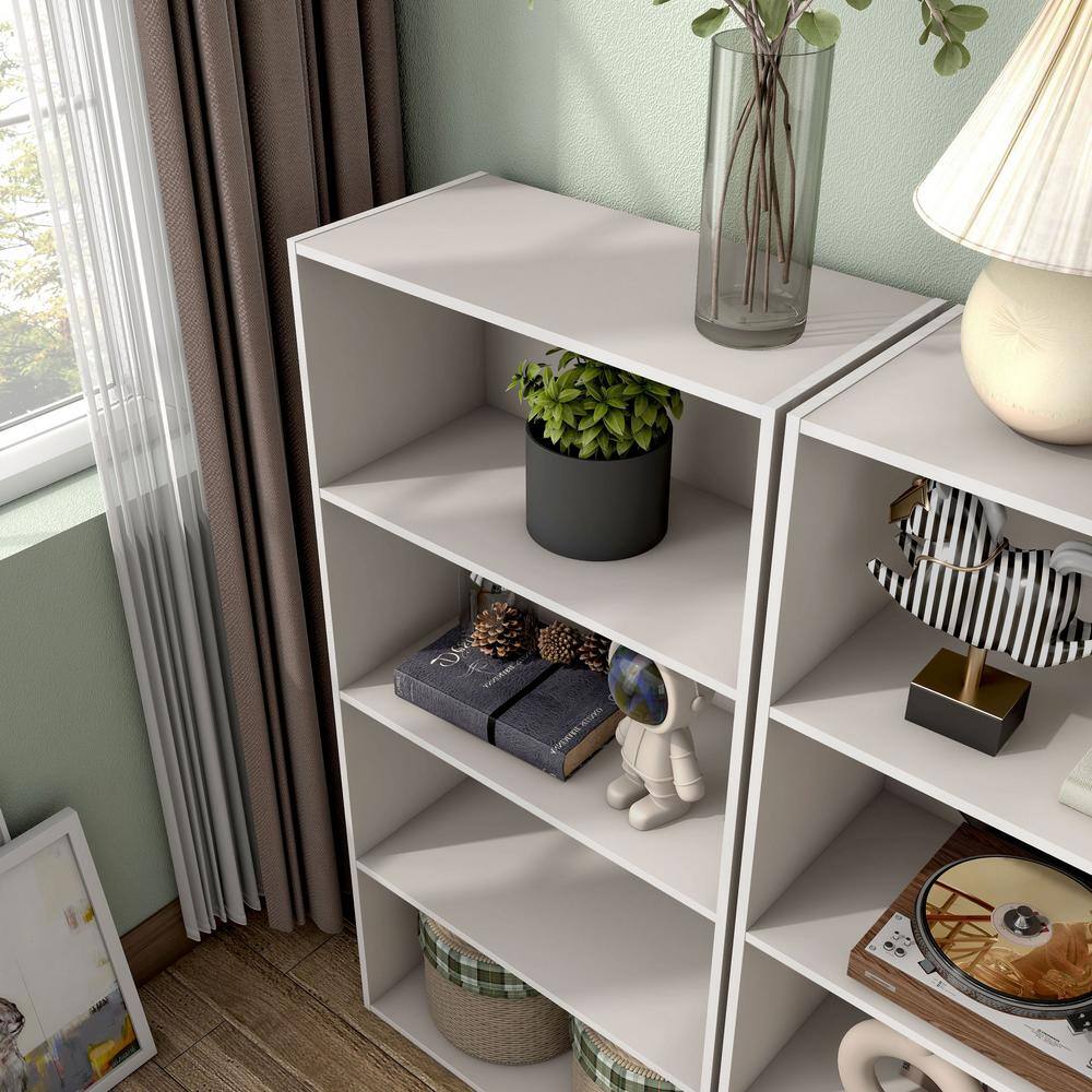 Quincy Taupe Grey 4-Tier Stackable Composite Bookcase