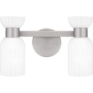 Rembrandt 15 in. 2-Light Brushed Nickel Vanity Light