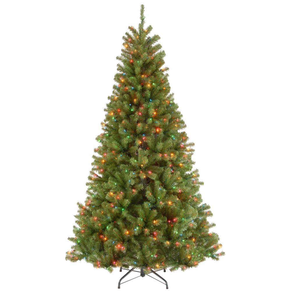 7-Foot Pre-Lit North Valley Spruce Christmas Tree with Multicolor Lights