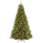 7 ft. North Valley Spruce Hinged Artificial Christmas Tree with 500 Multicolor Lights
