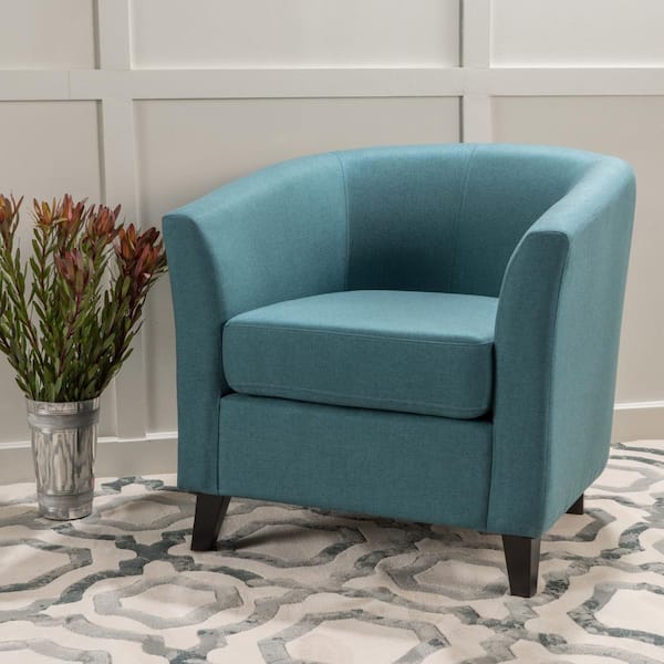 Noble House Dark Teal Fabric Club Chair (Set of 1)