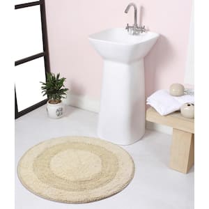 Radiant Collection 100% Cotton Bath Rugs Set, 30 in. Round, Ivory