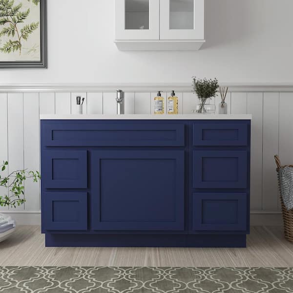 Vanity Art 51 in. W x 21 in. D x 32.5 in. H Bath Vanity Cabinet without Top in Blue