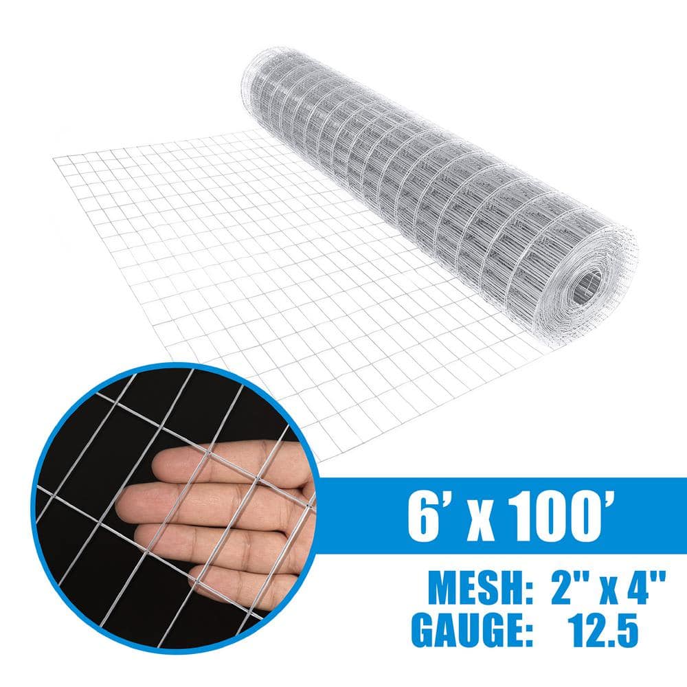 6 ft x 100 ft Galvanized Welded Metal Wire Fence Roll