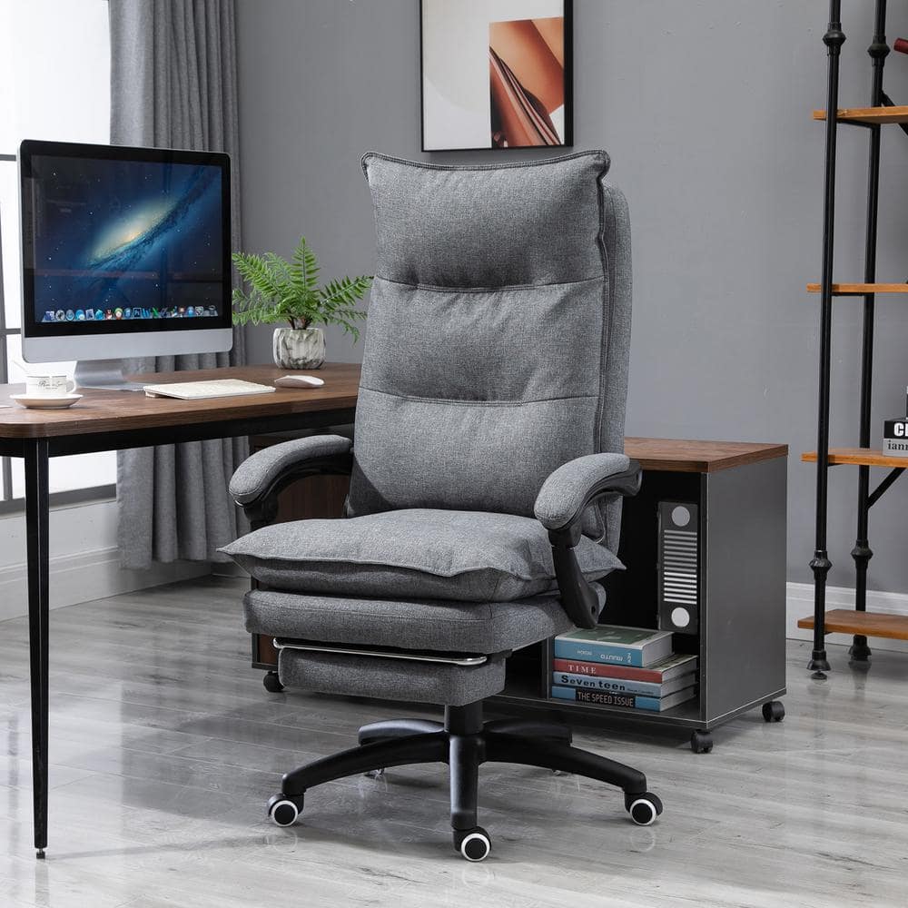 Gray High Back Swivel Executive Fabric Office Chair