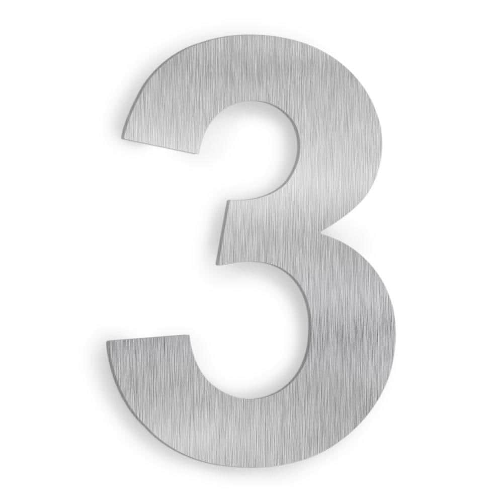 6 Inch Silver Stainless Steel Floating House Number