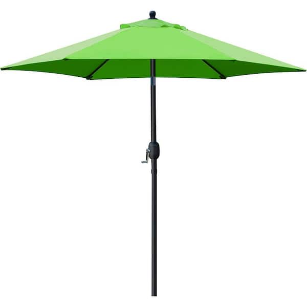 Unbranded 7.5 ft. Aluminum Market Patio Umbrella in Grass Green with Push Button Tilt