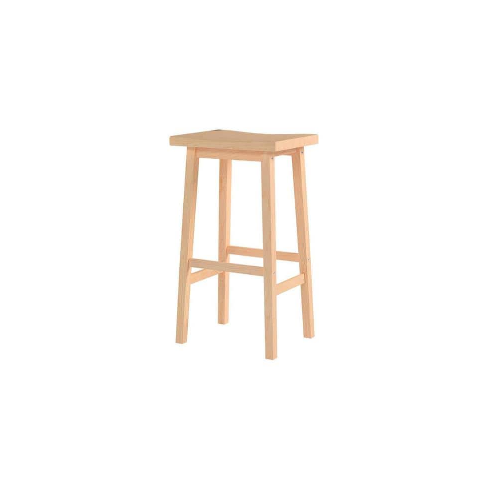 Classic Modern 24" Walnut Wood Saddle-Seat Counter Stool