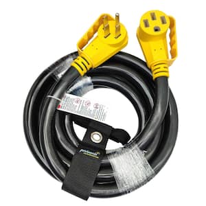 25 ft. 6/3+8/1 50 Amp 125/250-Volt Outdoor NEMA 14-50 RV/EV/Generator Extension Cord With Handle/Lighted End, Black