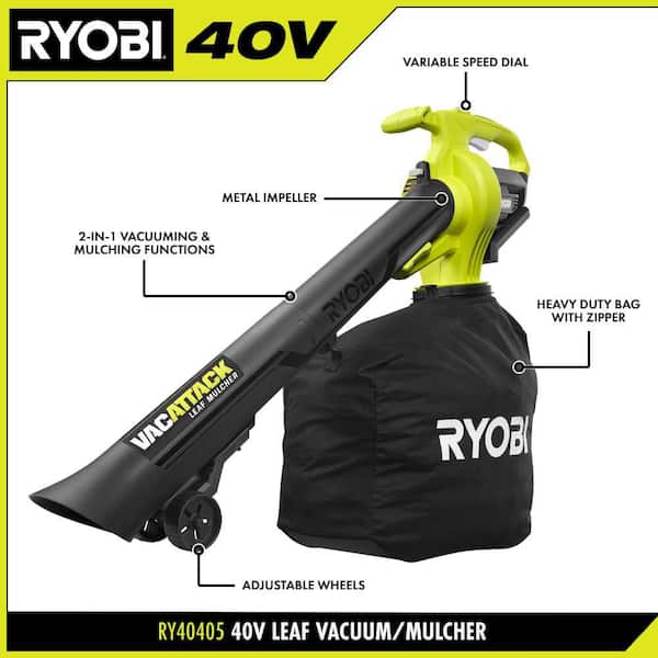 Ryobi 40v Ryobi One Plus Leaf Vacuum Leaf Vacuum 40V Brushless VAC