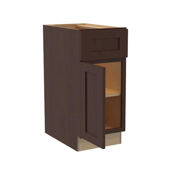 Newport 15 in. W x 24 in. D x 34.5 in. H Assembled Plywood Base Kitchen Cabinet in Manganite with Soft Close LH