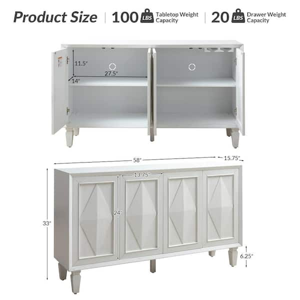 Mirrored on sale buffet target