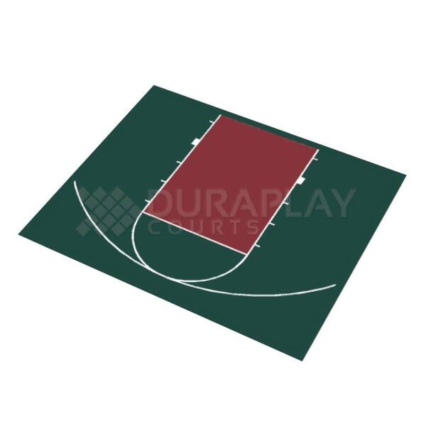 DuraPlay 30 ft. 5 in. x 25 ft. 5 in. Half Court Basketball Kit