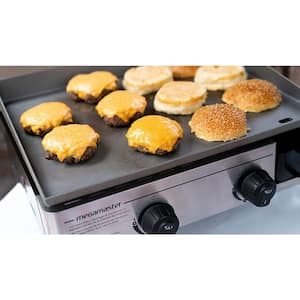 2-Burner Portable Tabletop Griddle Gas Grill in Black