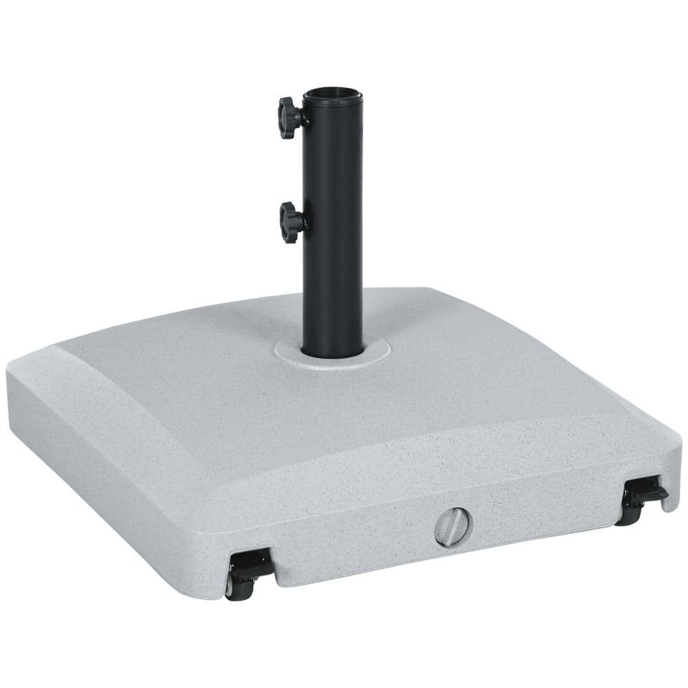 Outsunny Patio Umbrella Base with Wheels, 53 lbs. Water or 66 lbs. Sand