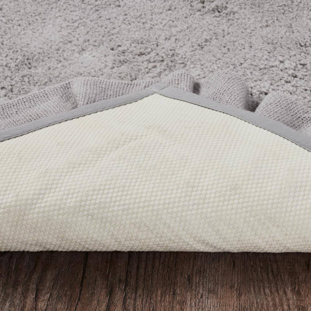 Dove Grey Cotton Burlap Ruffled Bathmat 27x48