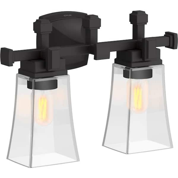 KOHLER Riff 2-Light Matte Black Wall Sconce