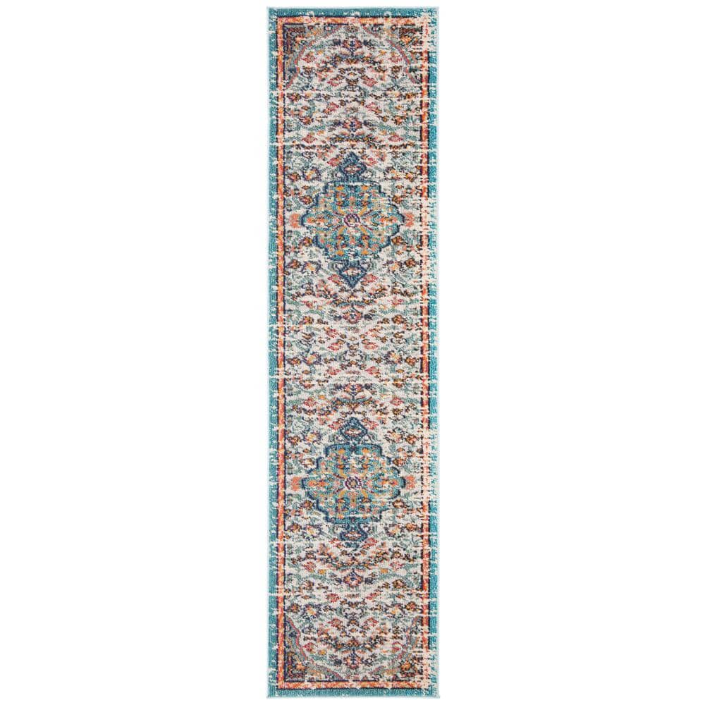 Madison Gray/Light Blue 2 ft. x 14 ft. Border Runner Rug price history on PriceWatchPro