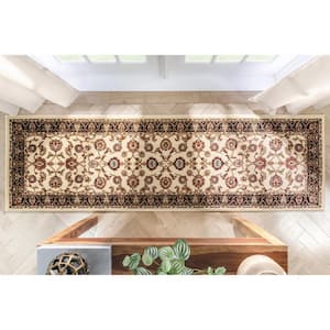 Barclay Sarouk Ivory 2 ft. x 7 ft. Traditional Floral Runner Rug